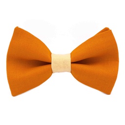 [JA.NP.UN.AMST.02] Noeud papillon uni orange "Amsterdam" bague orange clair