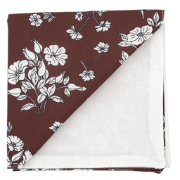 [JA.PO.MO.WHFL.07] Pochette "White Flowers" marron