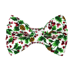 Noeud papillon enfant "Christmas Vibes" houx et pommes de pin