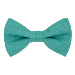 [JA.NP.LN.124] Noeud papillon en lin turquoise