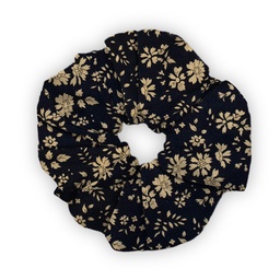 [JA.CHOU.LI.CAPE.08] Chouchou Liberty "Capel" bleu nuit à fleurs beiges