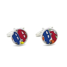 [JA.BM.LI.CARS.02] Boutons de manchettes Liberty "Cars" multicolores