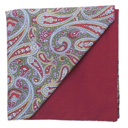 Pochette "Cashmere Wish" - motifs cachemire sur fond vert kaki