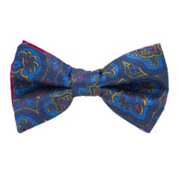 Noeud papillon "Cashmere Wish" motifs cachemire sur fond bleu roi