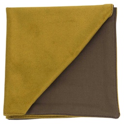 Pochette unie en suédine jaune curry "Le Swedish"