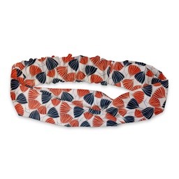 [JA.HBL.LI.DEWI.02] Headband large Liberty "Deco Wings" orange rouille & bleu