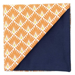 Pochette japonais "Plumes de paon" orange
