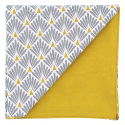 Pochette japonais "Plumes de paon" gris