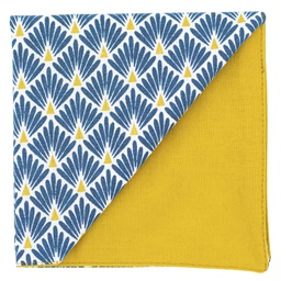 Pochette japonais "Plumes de paon" bleu pétrole