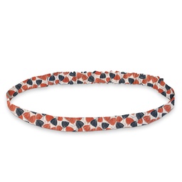 Headband Liberty "Deco Wings" orange rouille & bleu