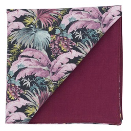 Pochette "Jungle Night" motifs végétaux bordeaux et pastel