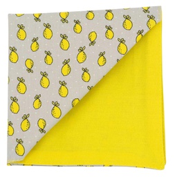 Pochette "Lemon Mania" citrons jaunes sur fond gris