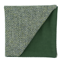Pochette en tweed "Dundee" chevron vert