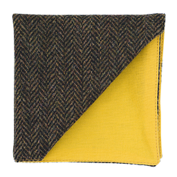 [JA.PO.TW.DUND.12] Pochette en tweed "Dundee" chevron marron et orange