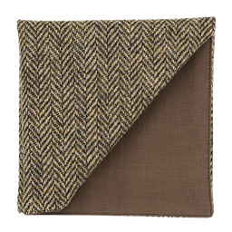 [JA.PO.TW.DUND.13] Pochette en tweed "Dundee" chevron marron clair