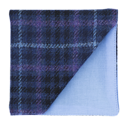 [JA.PO.TW.PERT.02] Pochette Tweed "Perth" - carreaux bleus et mauves
