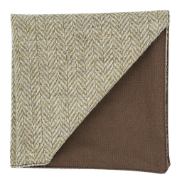 [JA.PO.TW.DUND.01] Pochette en tweed "Dundee" chevron beige