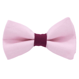 Noeud papillon uni rose pâle "Toulouse" bague framboise