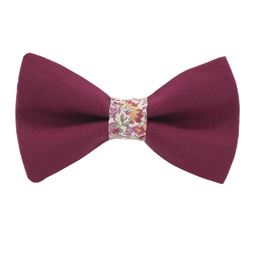 Noeud papillon uni rose framboise "Dallas" bague Liberty "Emma & Georgina" rose