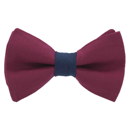 Noeud papillon uni rose framboise "Dallas" bague marine