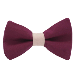 Noeud papillon uni rose framboise "Dallas" bague corail