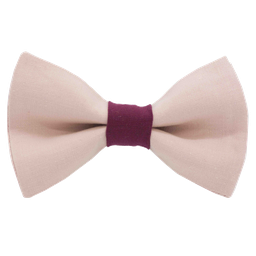 Noeud papillon uni corail "Bali" bague framboise