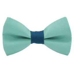 Noeud papillon uni turquoise "Punta Cana" bague bleu canard