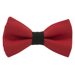 Noeud papillon uni rouge "Tirana" bague noire