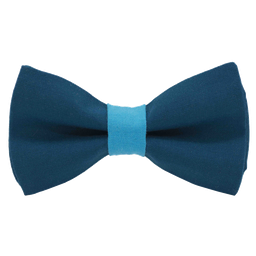 Noeud papillon uni bleu canard "Vienne" bague bleu ciel électrique