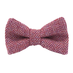 Noeud papillon en tweed "Dundee" chevron rose framboise